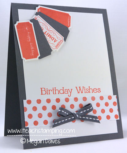 clean and simple, birthday card idea, stampin up, thats the ticket