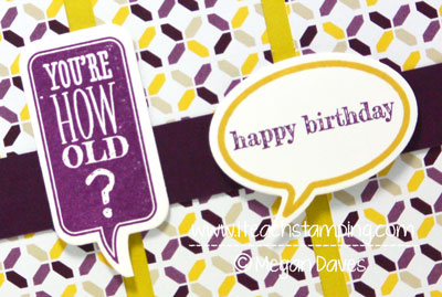 just sayin stamp set from stampin up for DIY birthday card idea