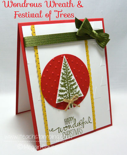 wondrous wreath, festival of trees, stampin up, paper crafts ideas 