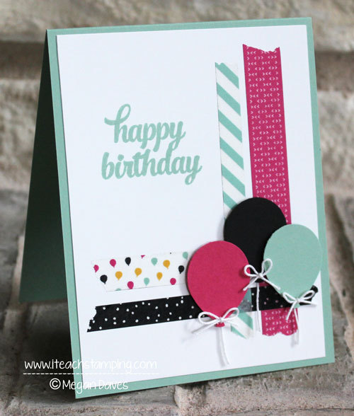 One of many birthday card ideas using washi tape
