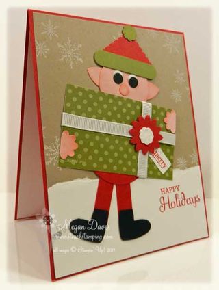 punch art elf, punch art, elf, Easy Christmas card to make